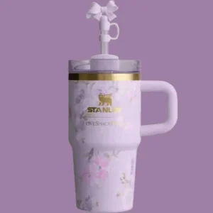 14 OZ – Blush Petal Pink Stanley X LoveShackFancy Holiday Quencher | With Original Box Fast Delivery