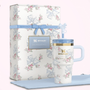 14 OZ - Rosa Beaux Blue Stanley X LoveShackFancy Holiday Quencher | With Original Box Fast Delivery