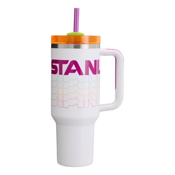 Stanley Quencher H2.0 FlowState™ – White Rainbow Luxe Edition 40oz