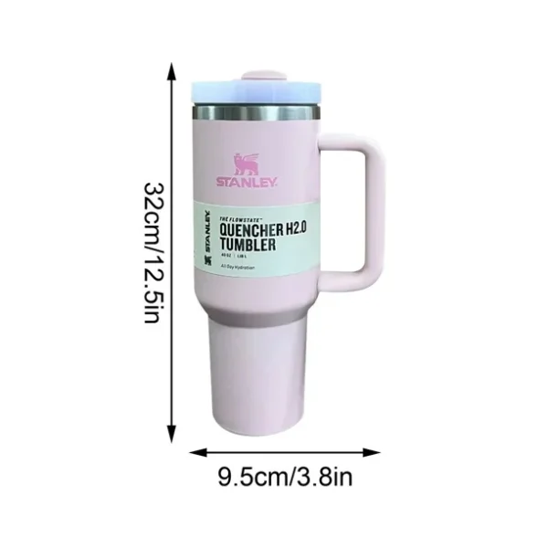 40 Oz Tumbler Straw Lid Insulated Stainless Steel Water Bottle Coffee Mug Travel - Image 4