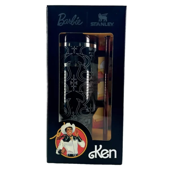 Barbie x Stanley Tumbler Western Howdy Ken 40 oz Quencher Black New In Hand - Image 4